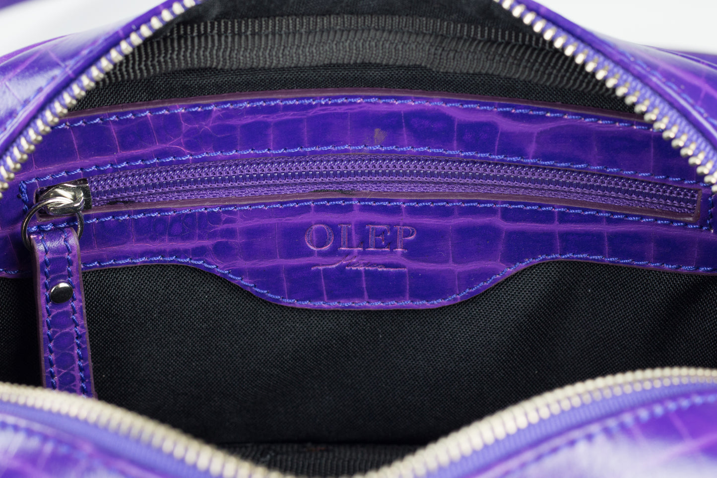 Bolsa Lyra Cocodrilo Morado